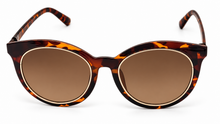 Load image into Gallery viewer, Lucky Brand Womens Tortoise Crystal Plastic Cateye Sunglass, Gradient Lens D2005