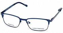 Load image into Gallery viewer, Lucky Brand Big Kids Ophthalmic Eyeglass Rectangle Blue Metal D802 50mm