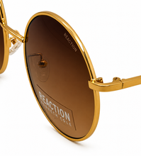 Load image into Gallery viewer, Kenneth Cole Reaction Mens Sunglass Round Gold Metal Gradient Lens KC1321 32F