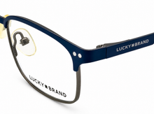 Load image into Gallery viewer, Lucky Mens Ophthalmic Soft Rectangle Metal Frame. D803 Blue. 46mm