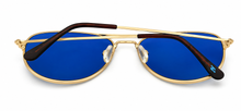 Load image into Gallery viewer, Tony Hawk Mens Sunglass Classic Gold Metal Aviator, Blue Mirror Lens TH47 2