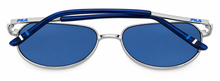 Load image into Gallery viewer, Fila Unisex Sunglasses Silver Metal Aviator , Blue Flash Lens SF1274. 579