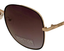 Load image into Gallery viewer, Kenneth Cole Reaction Shiny Gold Womens Square Metal Sunglass KC1359. 32B