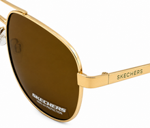 Load image into Gallery viewer, Skechers Mens Gold Aviator Metal Sunglass. SE8058. 32E