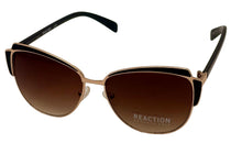 Load image into Gallery viewer, Kenneth Cole Reaction Womens Black Gold Metal Cateye Sunglass KC1352. 52F