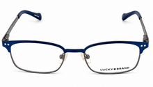 Load image into Gallery viewer, Lucky Mens Ophthalmic Soft Rectangle Metal Frame. D803 Blue. 46mm