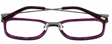 Load image into Gallery viewer, Jones New York Men's Purple Rectangle Plastic Reading Glass J773. 56mm 2.5X