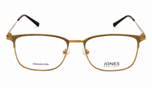 Load image into Gallery viewer, Jones New York Gold Mens Metal Rectangle Eyewear Frame, J495 54mm