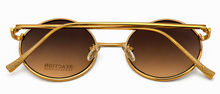 Load image into Gallery viewer, Kenneth Cole Reaction Mens Sunglass Round Gold Metal Gradient Lens KC1321 32F