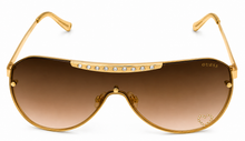 Load image into Gallery viewer, Guess Mens Rose Gold Shield Sunglasses, Pink Gradient Lens. GO00039. 28F