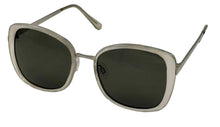 Load image into Gallery viewer, Kenneth Cole Reaction Milky Crystal/Silver Womens Square Metal Sunglass KC1396. 26N