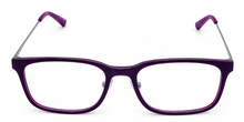Load image into Gallery viewer, Jones New York Men's Purple Rectangle Plastic Reading Glass J773. 56mm 2.5X
