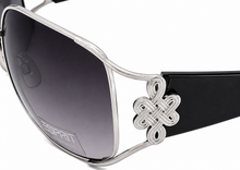 Load image into Gallery viewer, Esprit Women's Sunglasses Combo Large Rectangle Wrap Black Silver ET19282 505