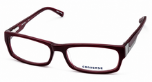 Load image into Gallery viewer, Converse Mens Eyeglass Rectangle Plastic Frame Invent Burgundy. 54mm