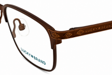 Load image into Gallery viewer, Lucky Brand Mens Ophthalmic Eyeglass Rectangle Brown Metal D802 47mm