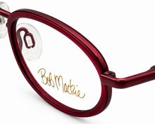 Load image into Gallery viewer, Bob Mackie Mens Red Oval Metal Eyewear Frame. BM 853. 46mm