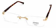 Load image into Gallery viewer, Jones New York Mens Gold Rimless Rectangle Eyewear Frame, J364 57mm