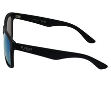 Load image into Gallery viewer, Guess Sunglass Mens Matte Black Rectangle Plastic, Blue Mirror Lens GF0203. 2X