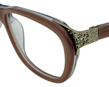 Load image into Gallery viewer, Jones New York Womens Rectangle Taupe Plastic Eyewear Frame VJOP249. 48mm