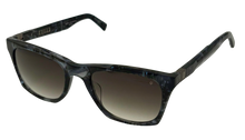 Load image into Gallery viewer, John Varvatos Mens Olive Tortoise Plastic Rectangle Sunglass V515, Green Lens