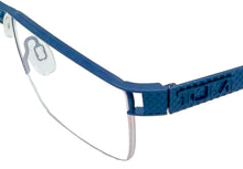 Load image into Gallery viewer, Tumi Mens Navy Rimless Stainless Steel Rectangle Eyewear Frame T100 53mm