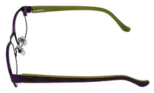 Load image into Gallery viewer, Cosmopolitan Unisex Purple Green Rectangle Metal Eyewear Frame Tomboy 51mm