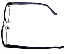 Load image into Gallery viewer, Cosmopolitan Unisex Black Purple Rectangle Metal Eyewear Frame Tomboy 51mm