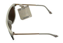 Load image into Gallery viewer, Fila Mens White Gold Rectangle Shield Plastic Wrap Sunglass, Gold Flash Lens SF9343 6VCA