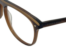Load image into Gallery viewer, Perry Ellis Mens Brown Rectangle Plastic Eyewear Frame PE393. 53mm