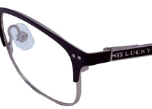 Load image into Gallery viewer, Lucky Mens Ophthalmic Soft Rectangle Metal Frame. Smarty Black 45mm