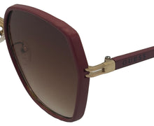 Load image into Gallery viewer, Guess Sunglass Womens Red Oversized Square Plastic, Gradient Lens GF0407 66F