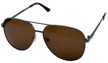 Load image into Gallery viewer, Guess Sunglass Mens Light Gunmetal Metal Aviator, Brown Lens GF0231. 8E