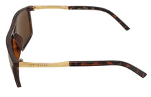 Load image into Gallery viewer, Guess Mens Matte Havana Rectangle Sunglasses, Brown Lens. GF0210. 52E