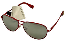 Load image into Gallery viewer, Converse Men Red Metal Aviator Sunglass Silver Mirror Lens H112