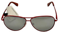 Load image into Gallery viewer, Converse Men Red Metal Aviator Sunglass Silver Mirror Lens H112