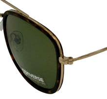 Load image into Gallery viewer, Converse Mens Soft Square Metal Tortoise Gold Sunglass, Green Lens H110