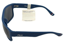 Load image into Gallery viewer, Fila Mens Matt Blue Rectangle Plastic Sunglass, Smoke Lens SF9338. 0C03