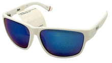 Load image into Gallery viewer, Fila Mens Rectangle White Plastic Sunglass , Blue Mirror Lens SF9337 6VCB