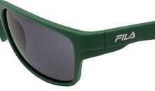 Load image into Gallery viewer, Fila Mens Matte Dark Green Rectangle Plastic Wrap Sunglass, Smoke Lens SF9337. 0B56