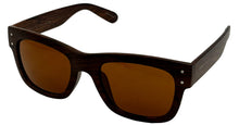 Load image into Gallery viewer, Perry Ellis Mens Sunglass Wood Strip Plastic Square, Solid Brown Lens PE71 2