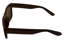 Load image into Gallery viewer, Perry Ellis Mens Sunglass Wood Strip Plastic Square, Solid Brown Lens PE71 2