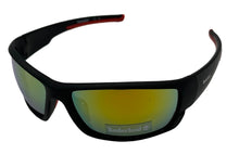 Load image into Gallery viewer, Timberland Mens Rectangle Wrap Black Plastic Sunglass, Gold Fash Lens TB7171 2U