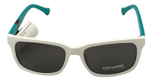 Load image into Gallery viewer, Converse Mens Matte White Blue Plastic Rectangle Sunglass, Smoke Lens H062