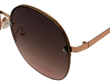 Load image into Gallery viewer, Isaac Mizrahi Womens Rose Gold Round Rimless Sunglass IM31265 RG
