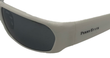 Load image into Gallery viewer, Perry Ellis Mens Sunglass White Plastic Wrap, Light Smoke Flash Lens PE12 5