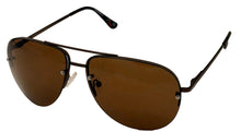 Load image into Gallery viewer, Timberland Men Shiny Brown Rimless Sunglass Metal Aviator Brown Lens TB7174 49E