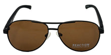 Load image into Gallery viewer, Kenneth Cole Reaction Black Mens Metal Sunglass Aviator, Brown Lens KC1431. 1E