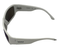 Load image into Gallery viewer, Timberland Mens White Plastic Rectangle Wrap Sunglass, Blue Mirror TB7292. 21C