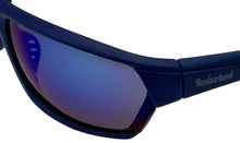 Load image into Gallery viewer, Timberland Sunglass Mens Matte Blue Plastic Rectangle Wrap Smoke Len TB7278 91A