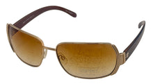 Load image into Gallery viewer, Esprit Womens Sunglass Gold Brown Metal Rectangle, Brown Gradient Lens 19238 565